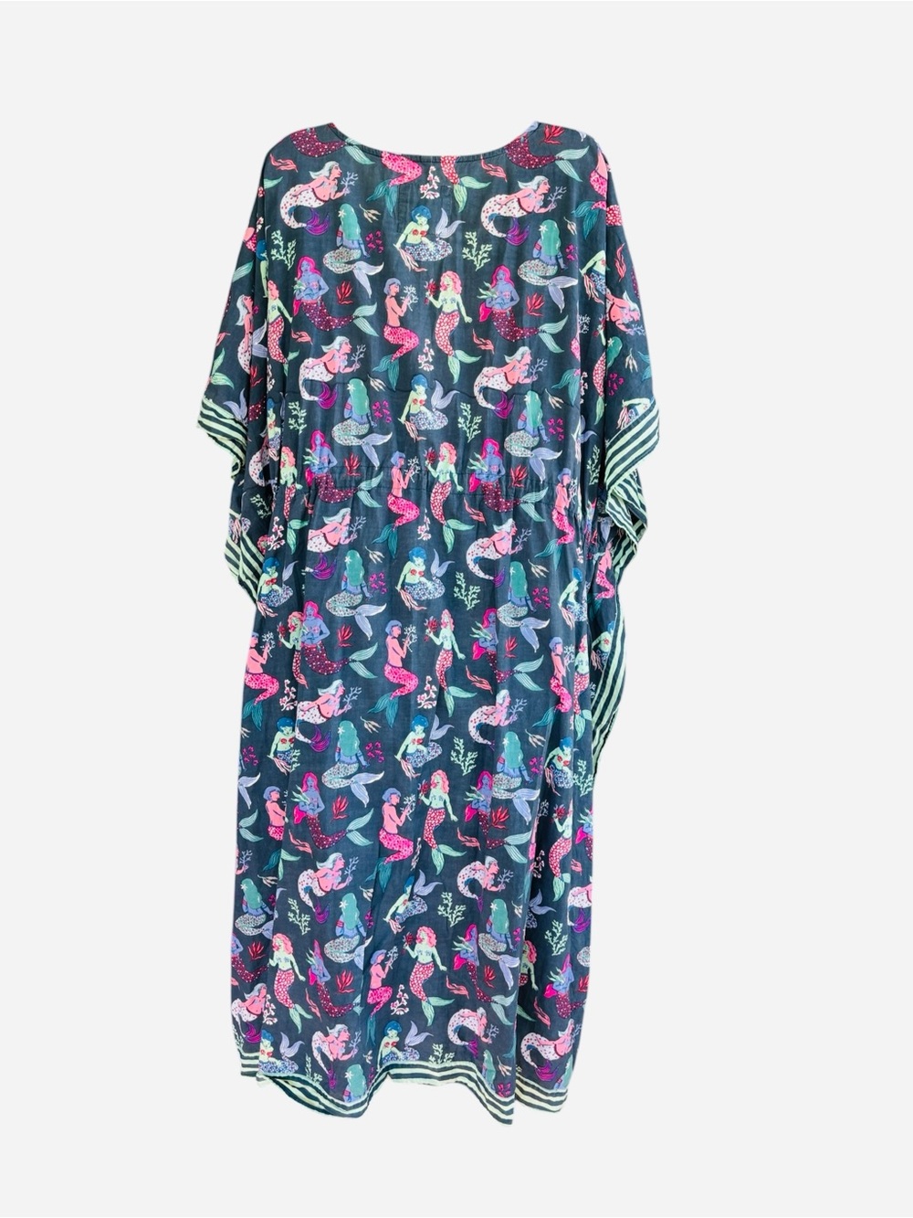 Print Fresh Mythical Mermaids Let’s Cruise Caftan Coastal Beach Organic Cotton - Picture 5 of 16